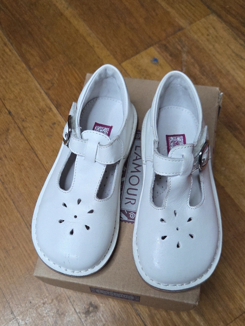 L'Amour | Classic White Girls' Mary Jane Leather Shoes